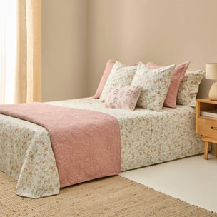 Sábana algodón flores Ferda color verde 100% Algodón percal