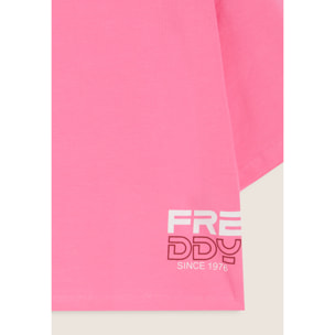 T-shirt Bambina Oversize Cropped con Logo laterale