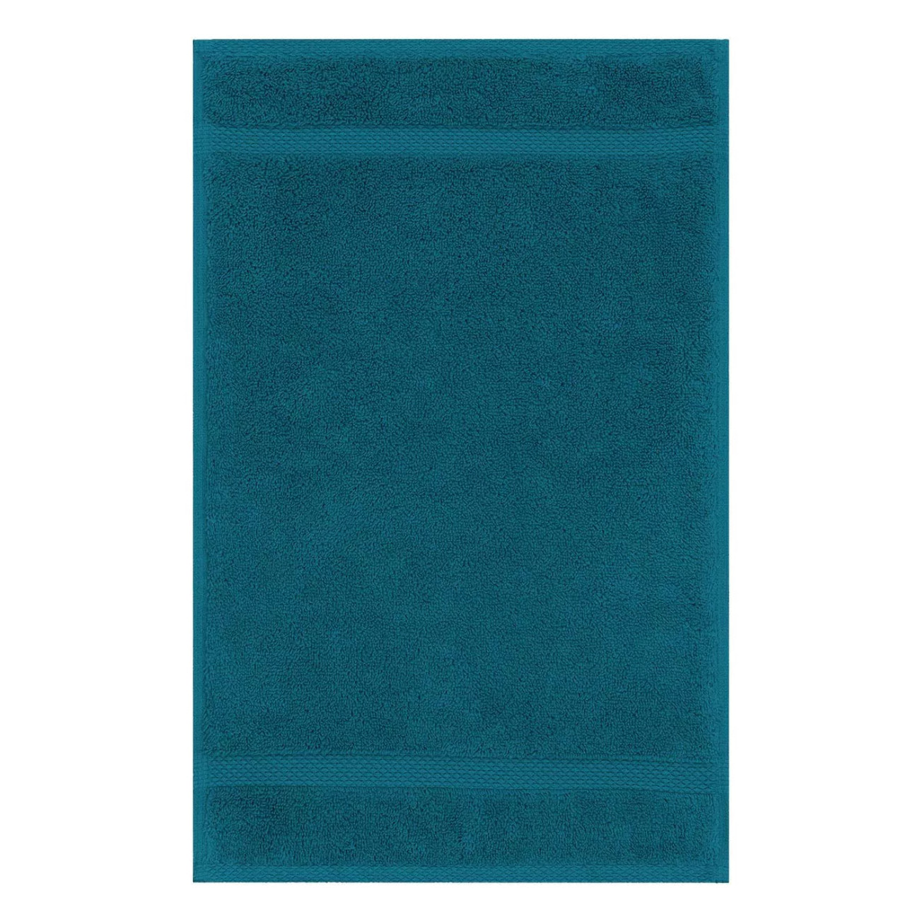 Serviette invites pur coton 550 g/m² uni bleu Elea canard