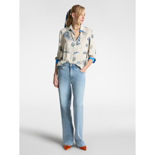 Elena Mirò - Jeans mid wide leg - Light - blue