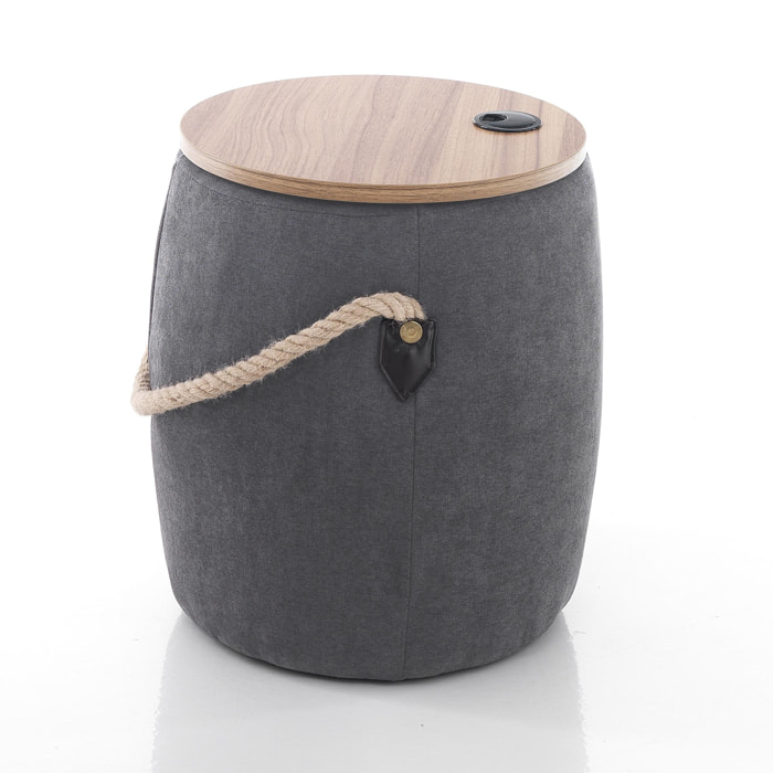 Tomasucci Pouf imbottito contenitore BARRIL DARK GREY multicolore