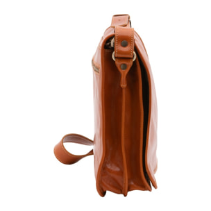 Borsa a tracolla uomo in vera pelle - Modello False - Made in Italy - 30.0 x 38.0 x 12.0 cm