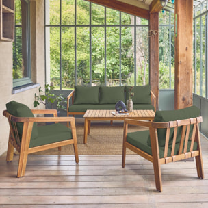 Salon de jardin 5 places bois d'acacia LOBERIA 5 PLACES