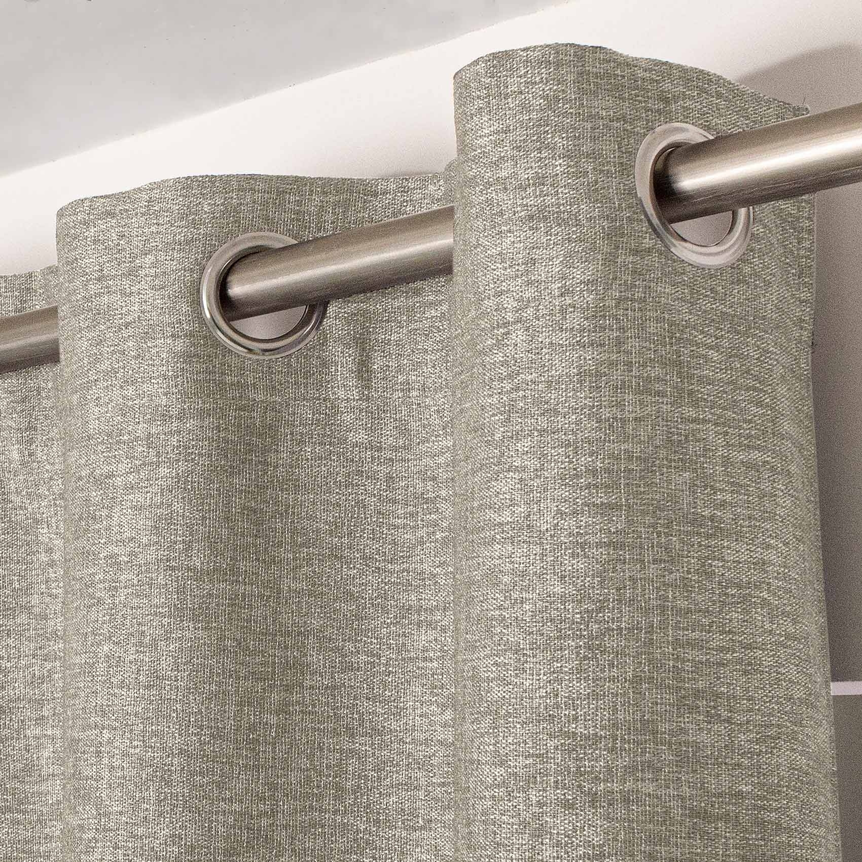 Rideau uni occultant 'natté' - Gris clair