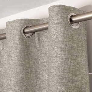 Rideau uni occultant 'natté' - Gris clair