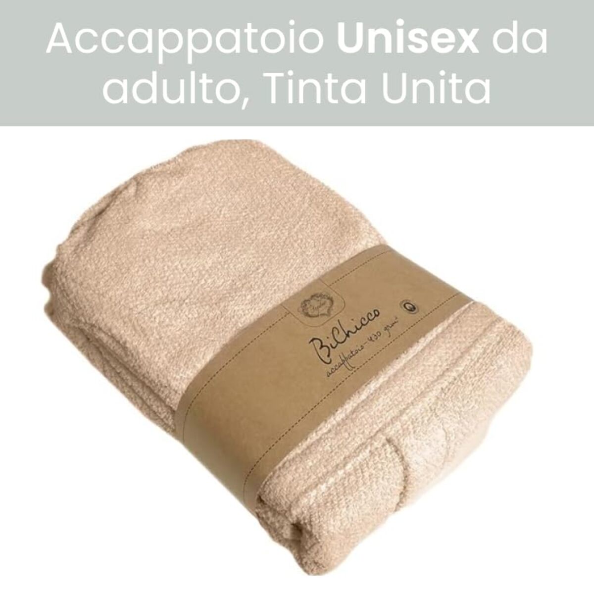 INTRECCI Accappatoio Bichicco in Spugna Tinta Unita Unisex Adulto in Cotone, Accappatoio in Cotone Asciugatura rapida con Tasche e Cappuccio