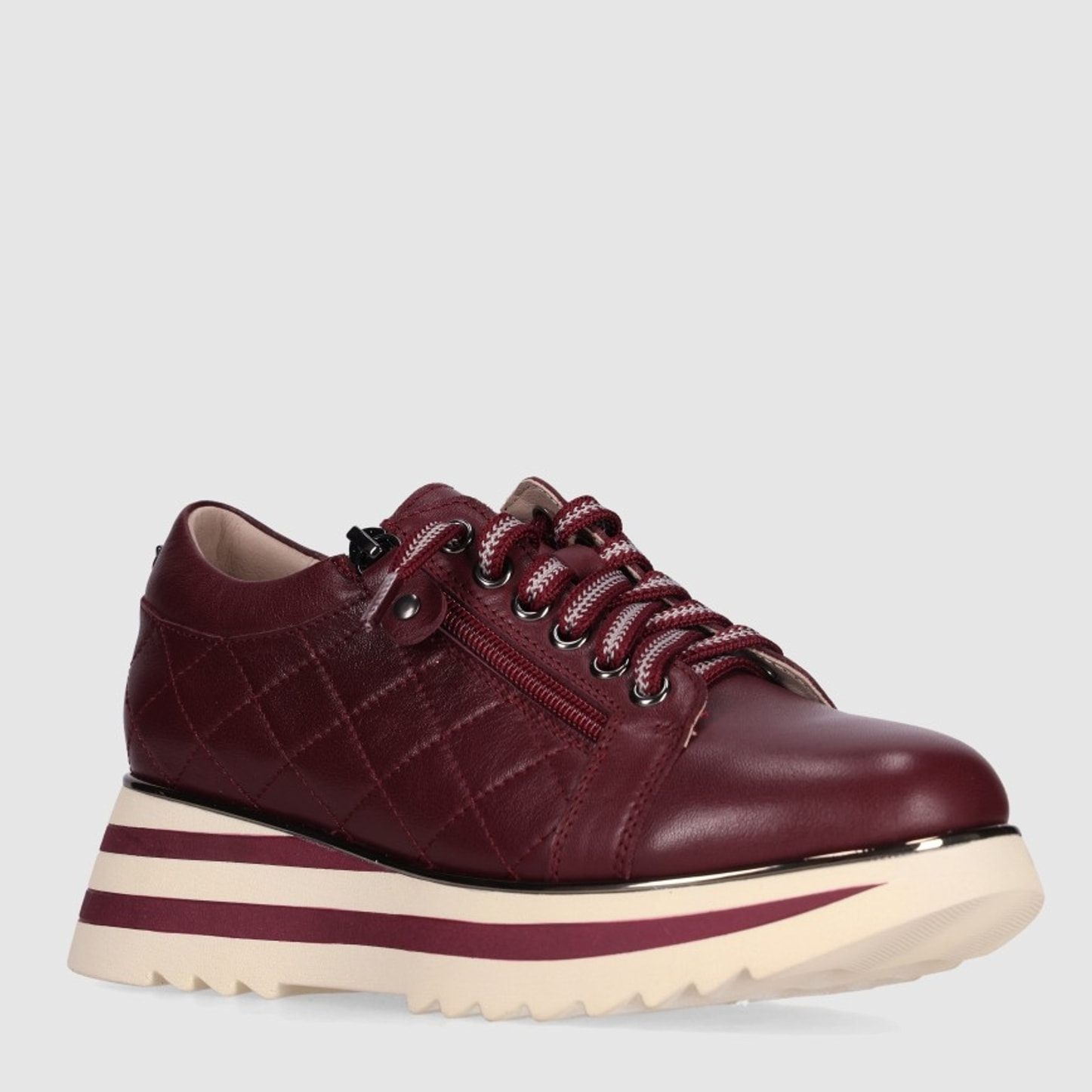 Deportivos de Piel - Burdeos - Tacón: 5 cm