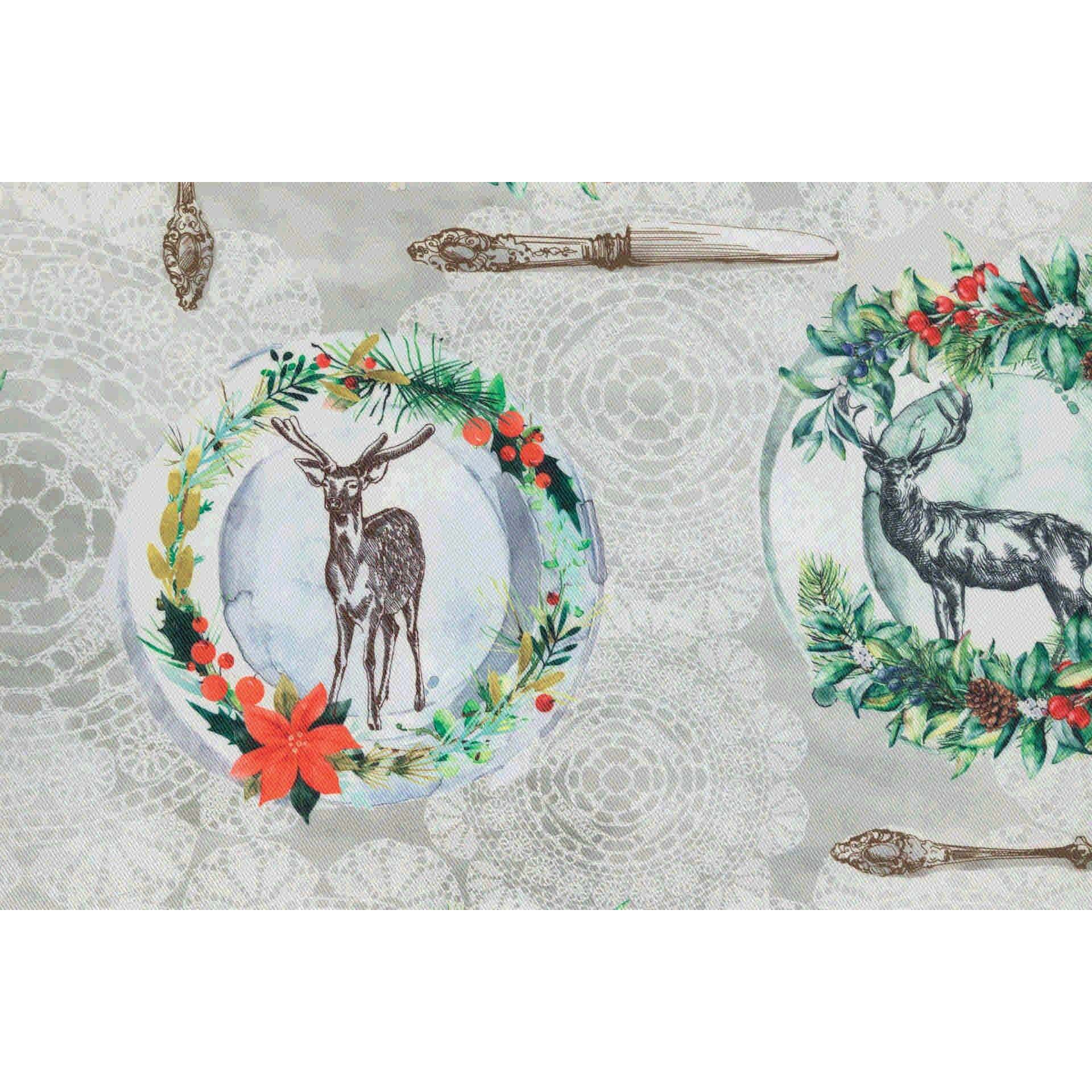 Mantel Antimanchas Platos Navidad 145x180 Cm