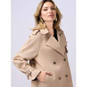 Oltre - Trench over corto doppiopetto - Beige