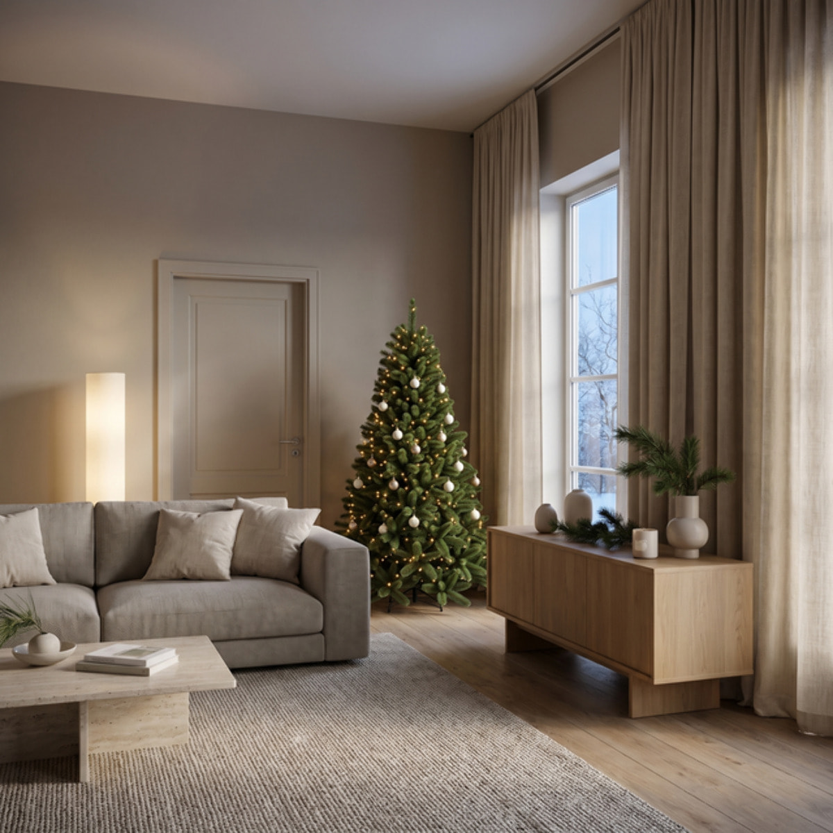 Albero di Natale artificiale in PVC e acciaio - VERDE