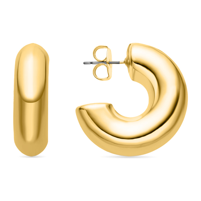 Pendientes de 30mm de diámetro acabado oro 18K
