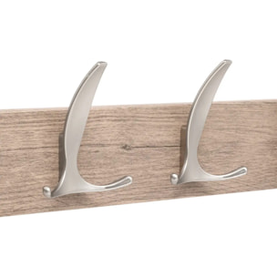 Patère Aly 4 têtes L45cm bois clair gris