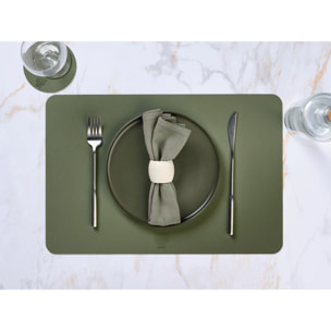 Serviette de table - 6 pièces - Lin et coton vert de gris