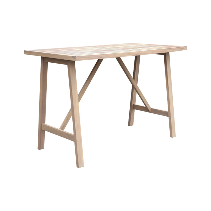 Table haute de jardin bois d'acacia 4 places Paloma naturel 150 x 81 x 100 cm