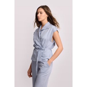 Kocca - Blusa con colletto a punta Donna, Tinta unita, Scollo a V