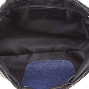 Martia Bolso bandolera Mujer.Piel auténtica Gamuza Grabado Arabesco