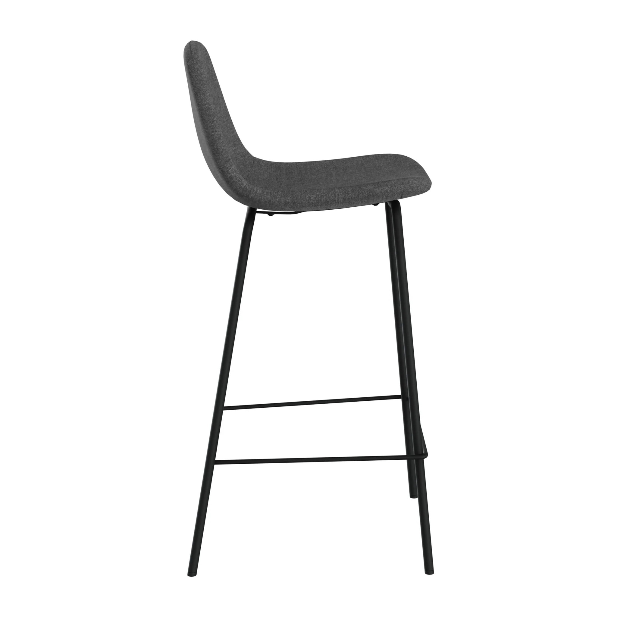 Lot de 2 chaises pour îlot central en tissu gris foncé 65,5 cm - Henrik