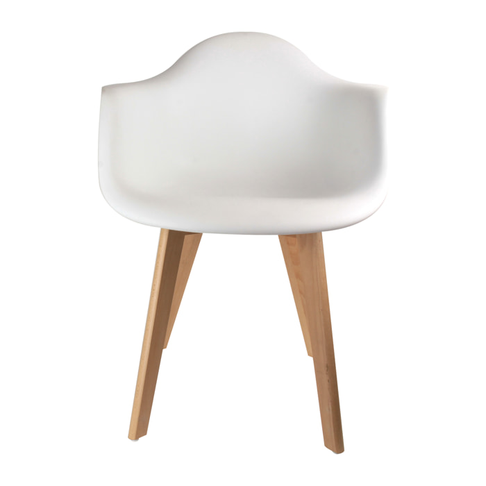 Fauteuil Scandinave Blanc - Lot de 2