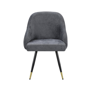 Lot de 2 chaises en tissu "Harmony" - 54 x 57 x 90 cm - Gris