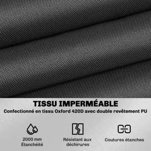 Housse meuble de jardin imperméable Oxford haute densité 420D dia.200 x H.80 cm noir