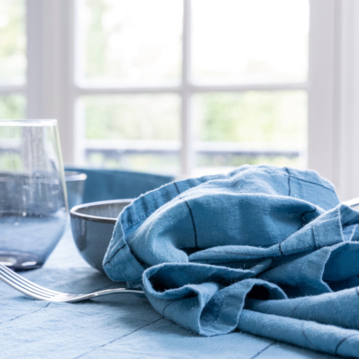 Serviette de table en lin et coton, TISSAGE GRAPHIQUE