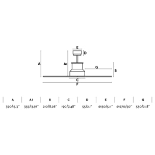 WINCHE M Ventilatore a soffitto nero/marrone