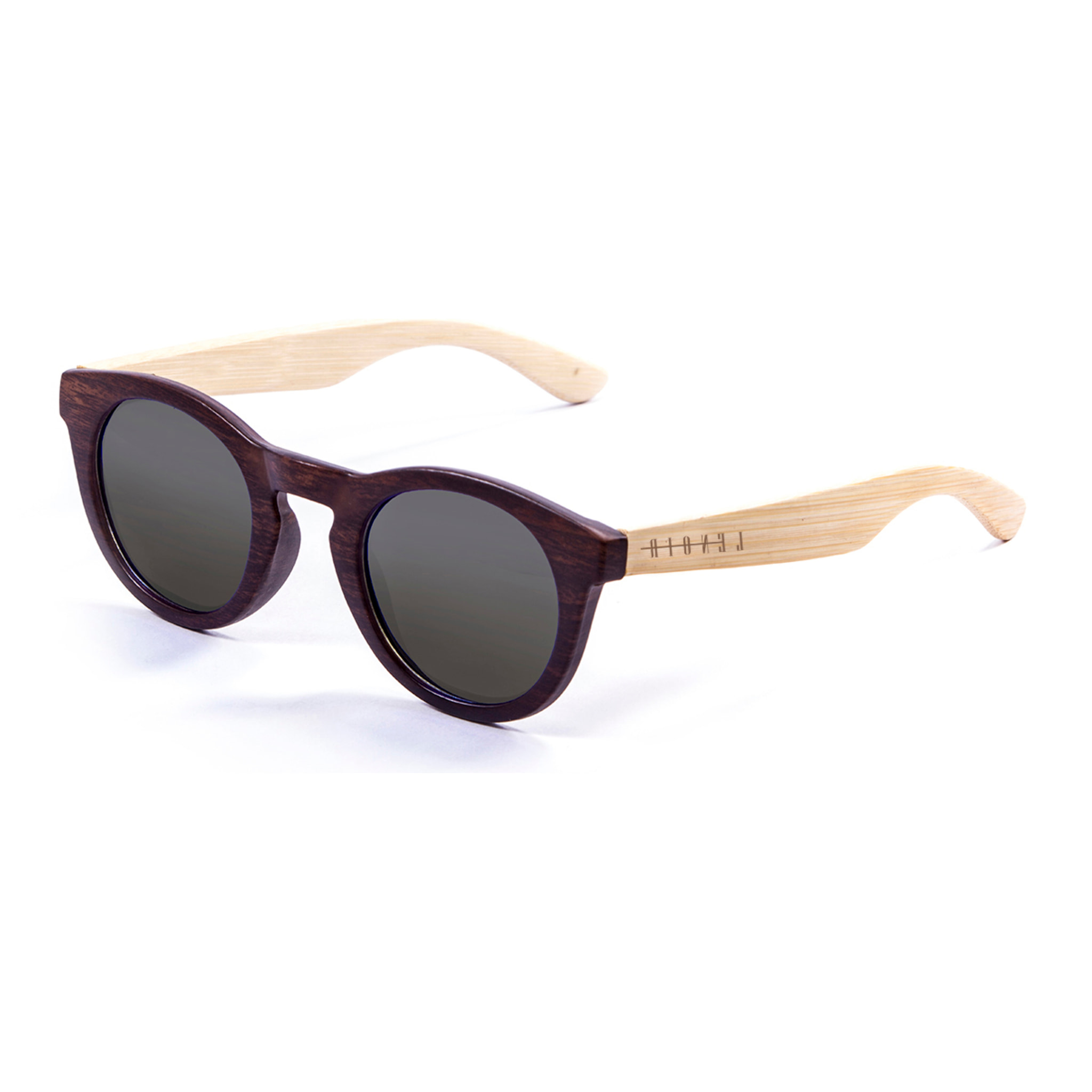 Gafas de sol LENOIR DUNE - De brazo de bambú natural con montura de bambú oscuro / Ahumada