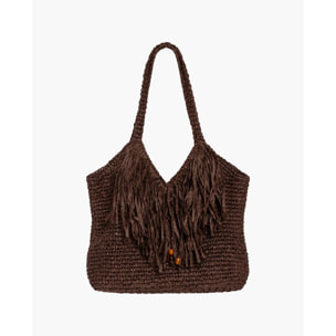 Bolso shopper de rafia de mujer