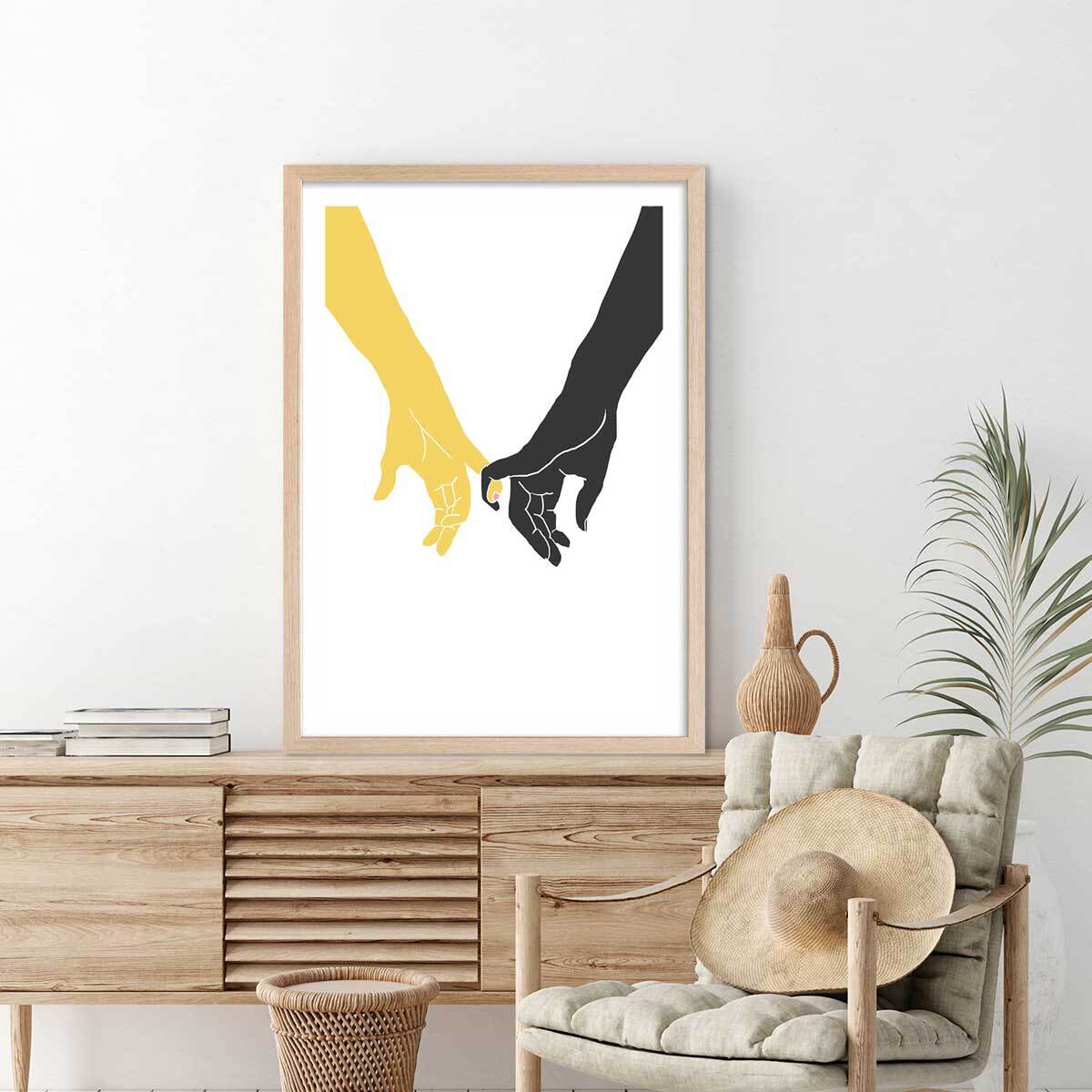 Affiche Yellow swear Affiche sous cadre bois