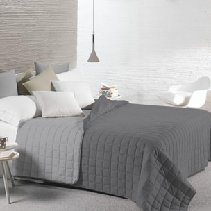 INTRECCI Copriletto Singolo Estivo, Trapunta Singola Estiva, 170x260 cm, Coperta Estiva, anche Primaverile, Double Face, Moderna, Leggera, Elegante. Colore: Grigio/Antracite