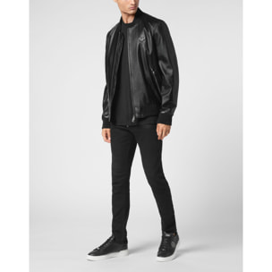PHILIPP PLEIN Leather Bomber ICONIC PLEIN