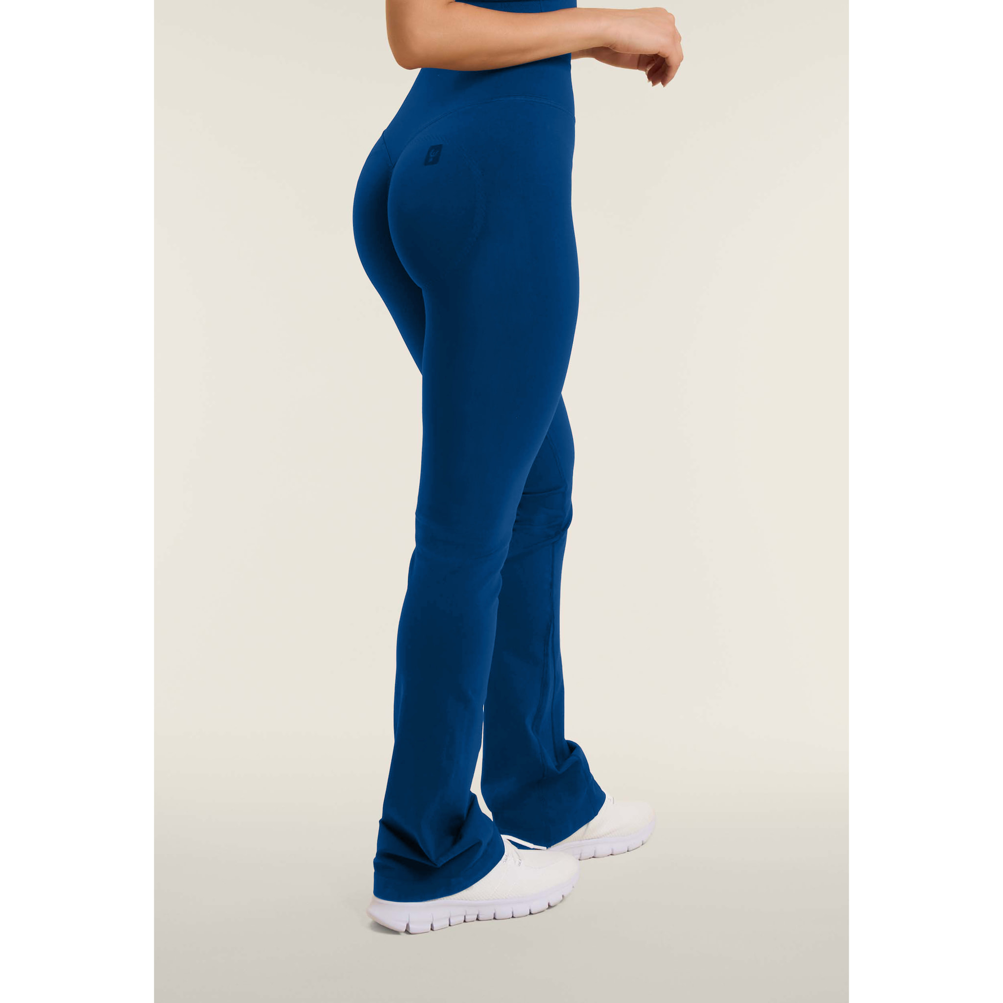 Leggings sportivi seamless a zampa con vita altissima