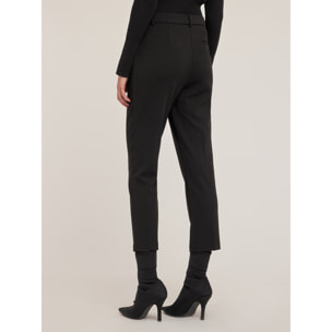 Motivi - Pantaloni regular in tessuto crêpe - Nero