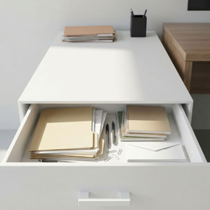 Lyra - Cassettiera Porta Stampante 3 Cassetti Mobiletto da Ufficio con Ruote in Legno MDF Bianco