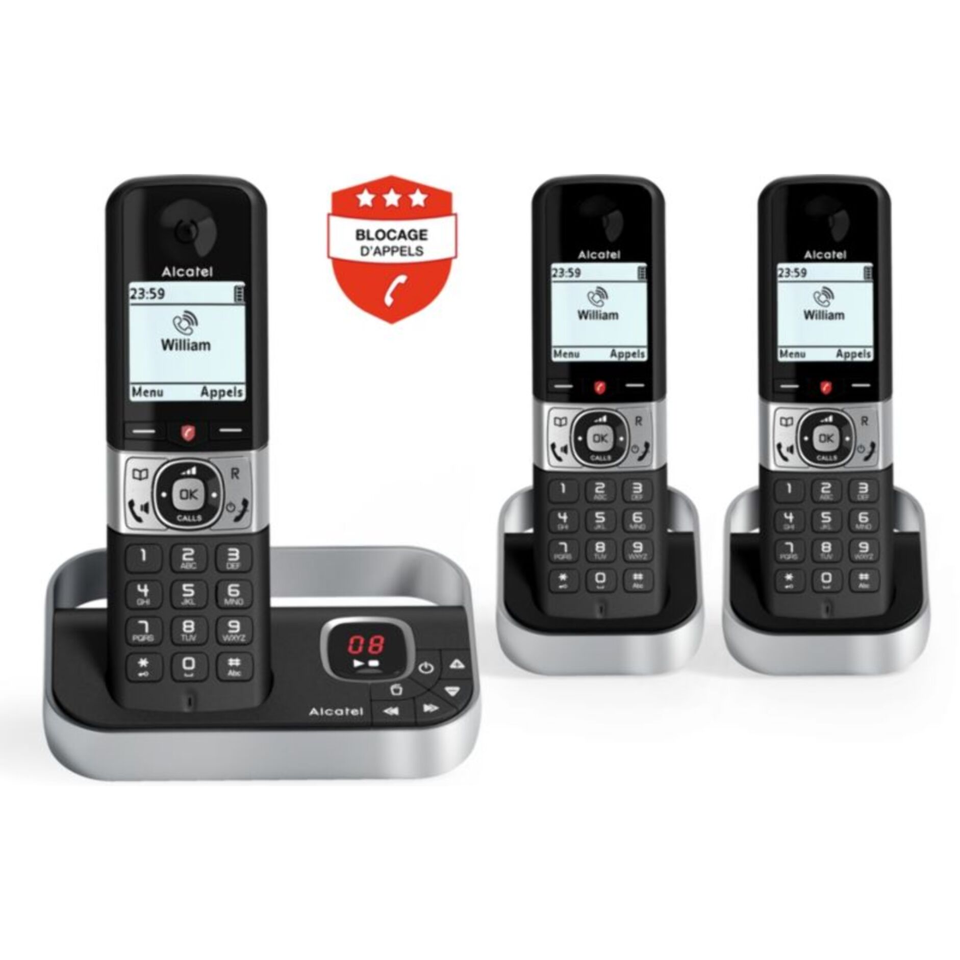 Téléphone sans fil ALCATEL F890 Voice Trio Noir