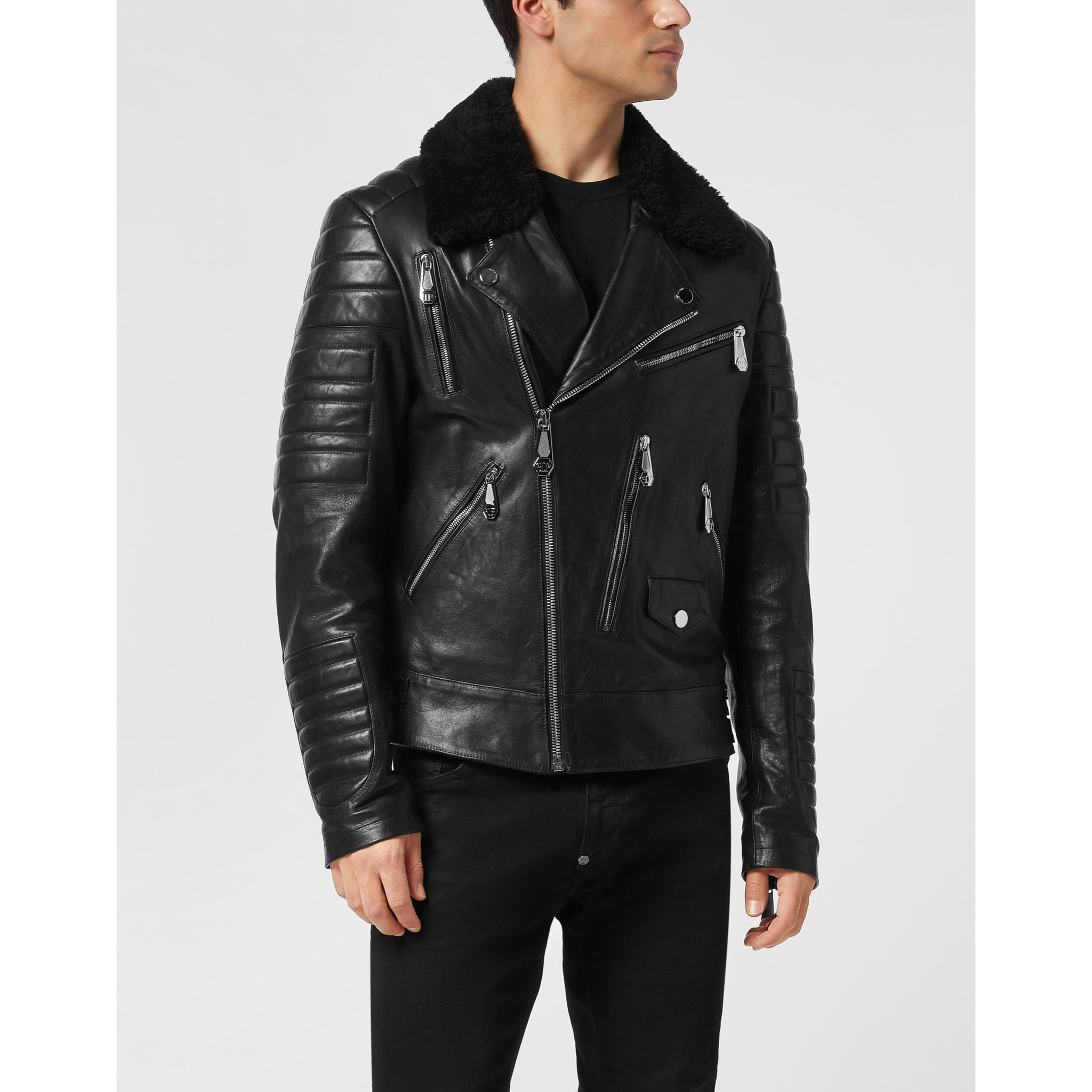 PHILIPP PLEIN Biker de cuero