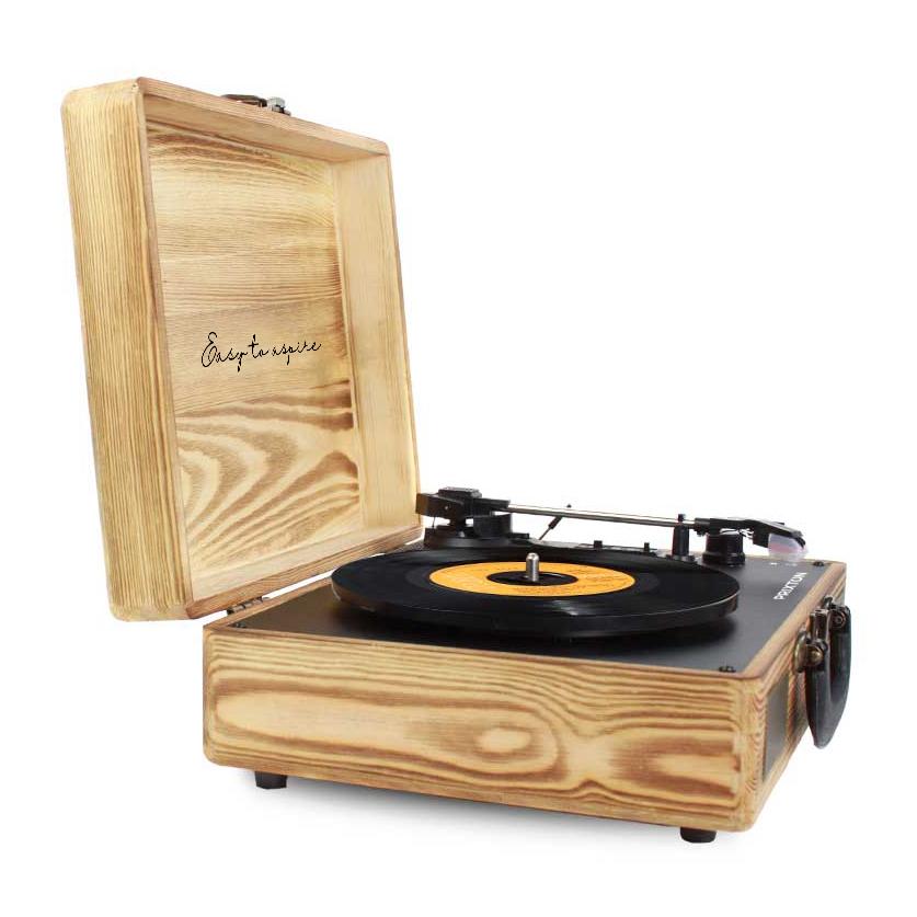 Tocadiscos Bluetooth VC400 - Reproductor y convertidor de vinilos - Madera