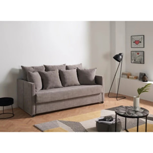 Sofá Cama Litera Miami 3 Plazas Tela Antimanchas Color Gris