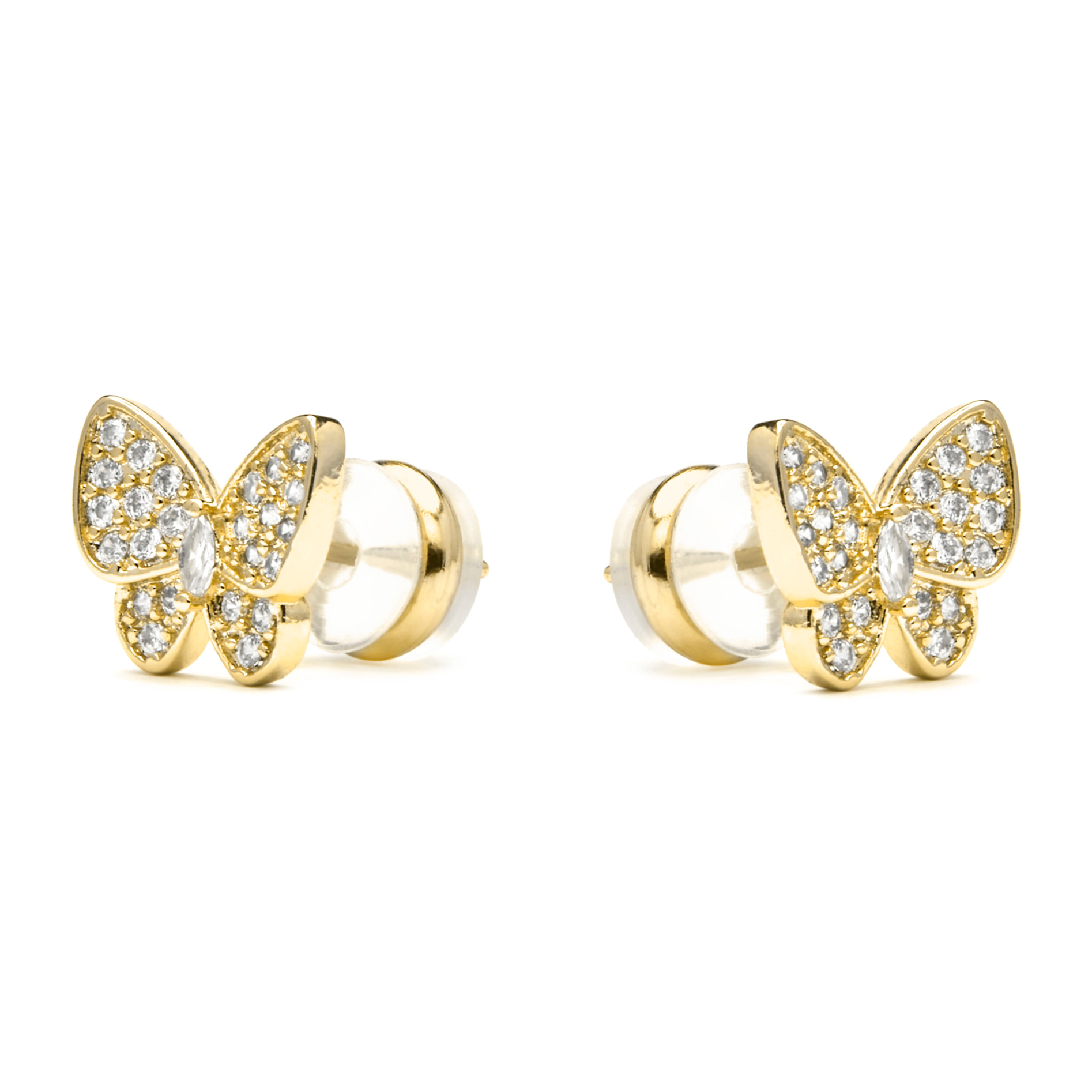 Pendientes acabado oro amarillo de 18k y Circonita Brillante