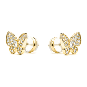 Pendientes acabado oro amarillo de 18k y Circonita Brillante