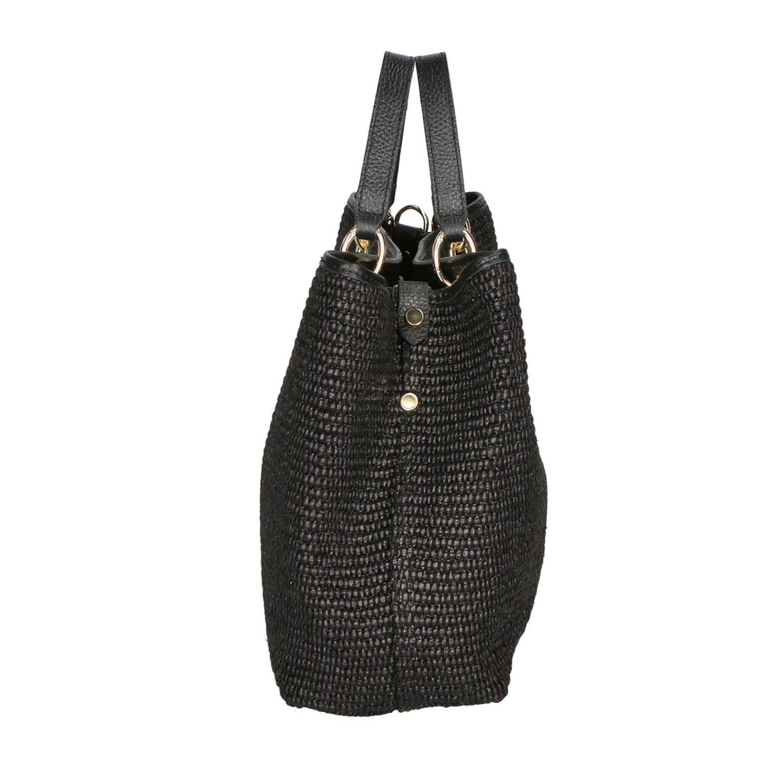 Borsa a mano da donna - Modello False - Paglia & Pelle - 30.0 x 37.5 x 16.0 cm