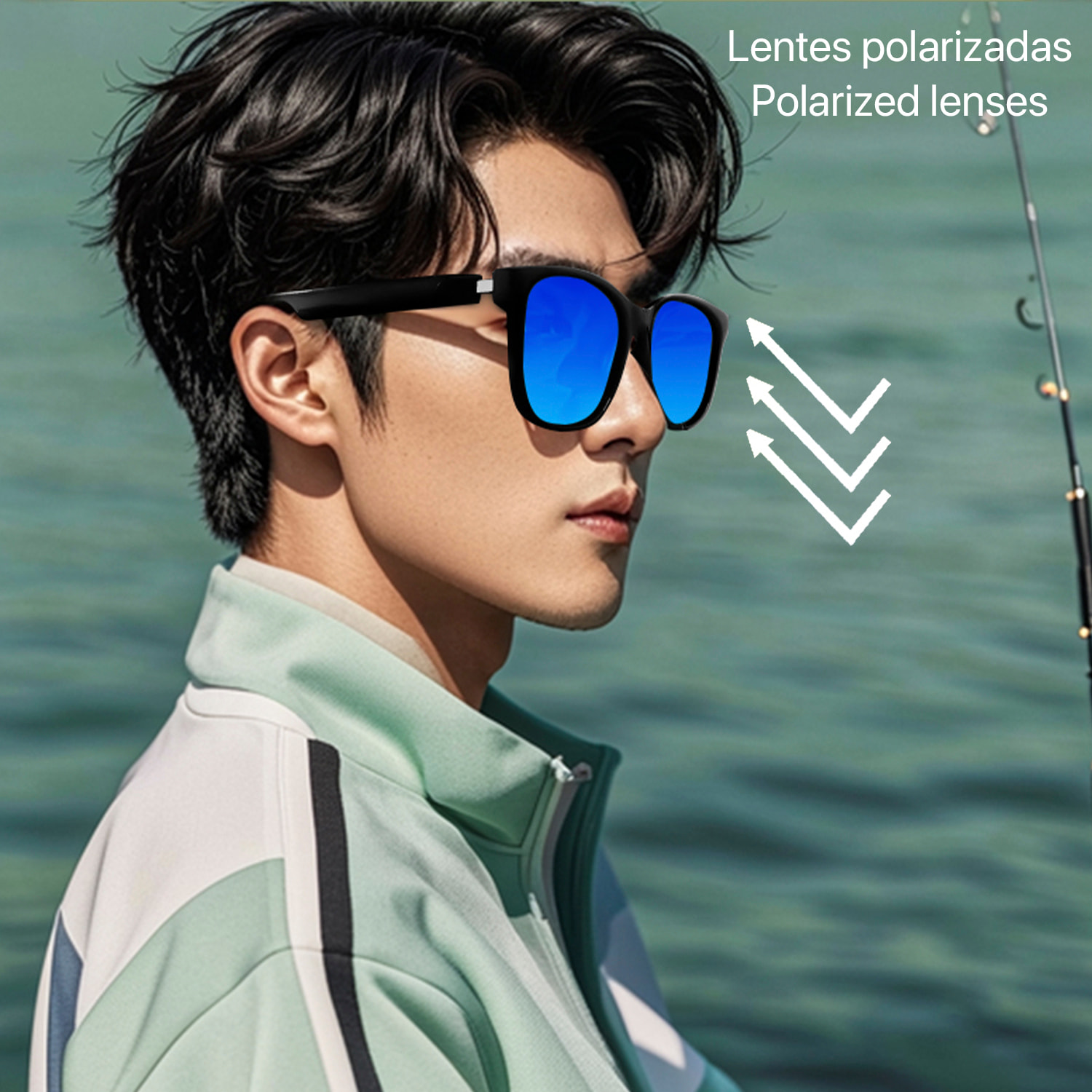 Gafas inteligentes GS08, llamada bluetooth, asistente de voz, control remoto de la cámara.