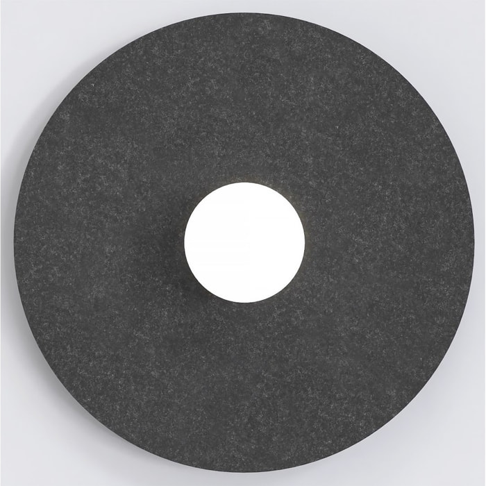 Applique Calma in feltro nero e diffusore bianco