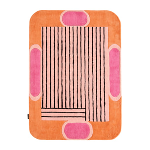 PANTONE - Tapis en laine fait main NUAGE SUCRE à motif géométrique orange