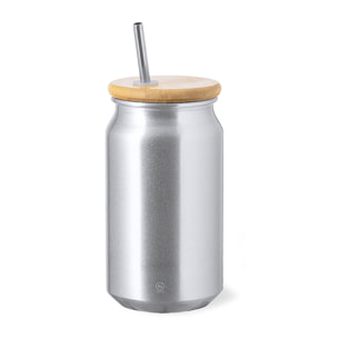 Vaso aluminio y bambú 430 ml