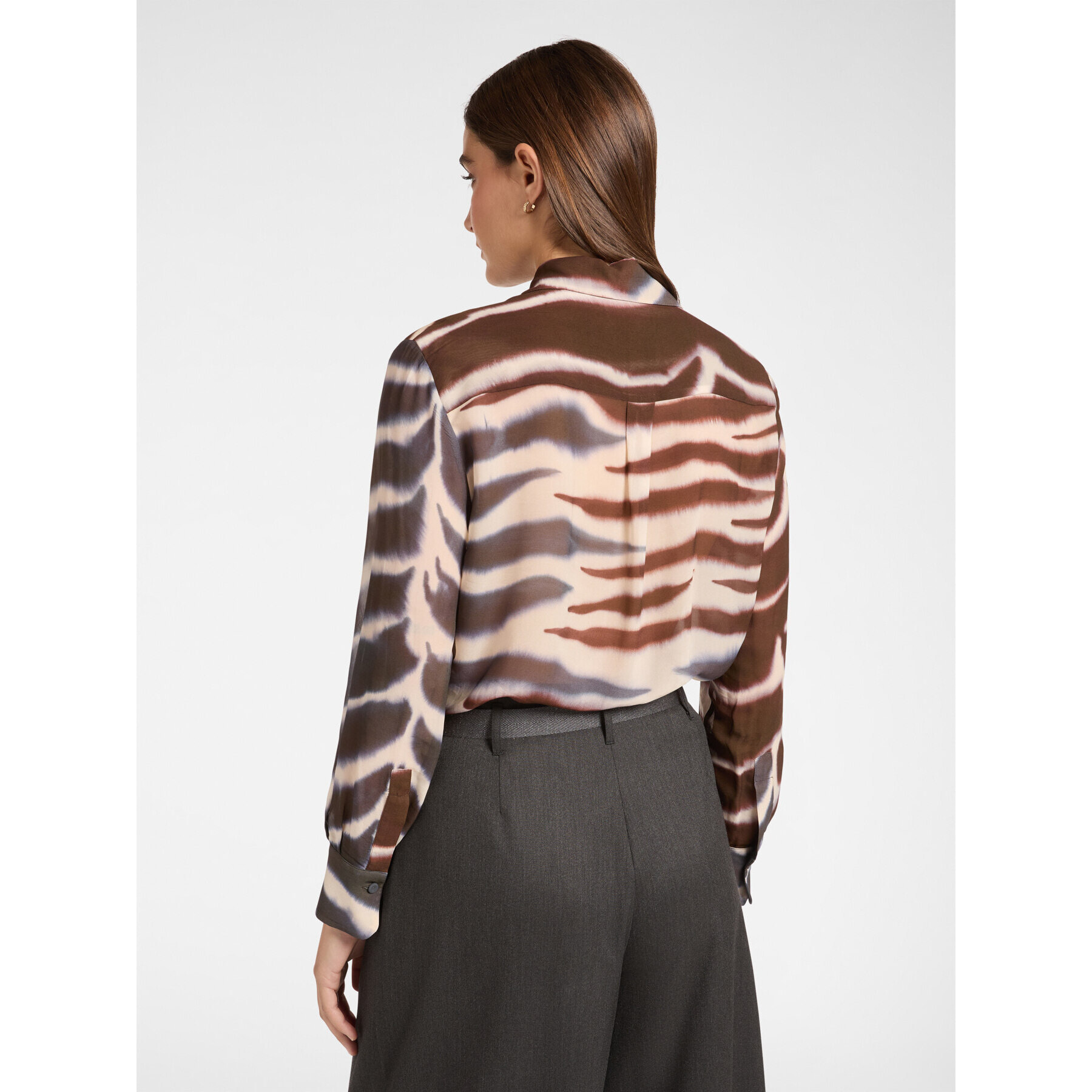 Elena Mirò - Camicia stampata animalier - Marrone