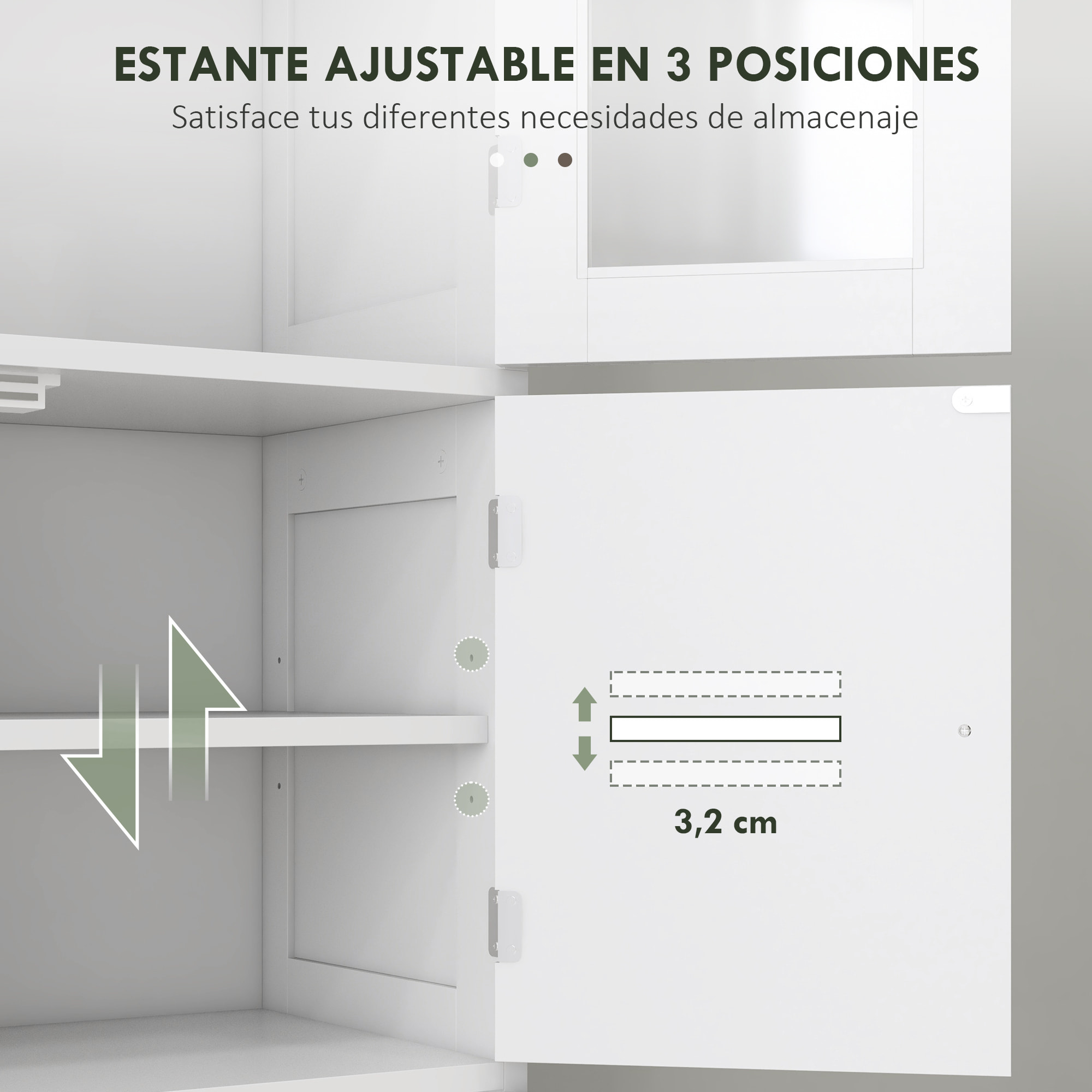 Columna de Baño Mueble Auxiliar de Baño con 6 Puertas Estantes Ajustables Antivuelco Armario de Baño Moderno 60x30x170,5 cm Blanco