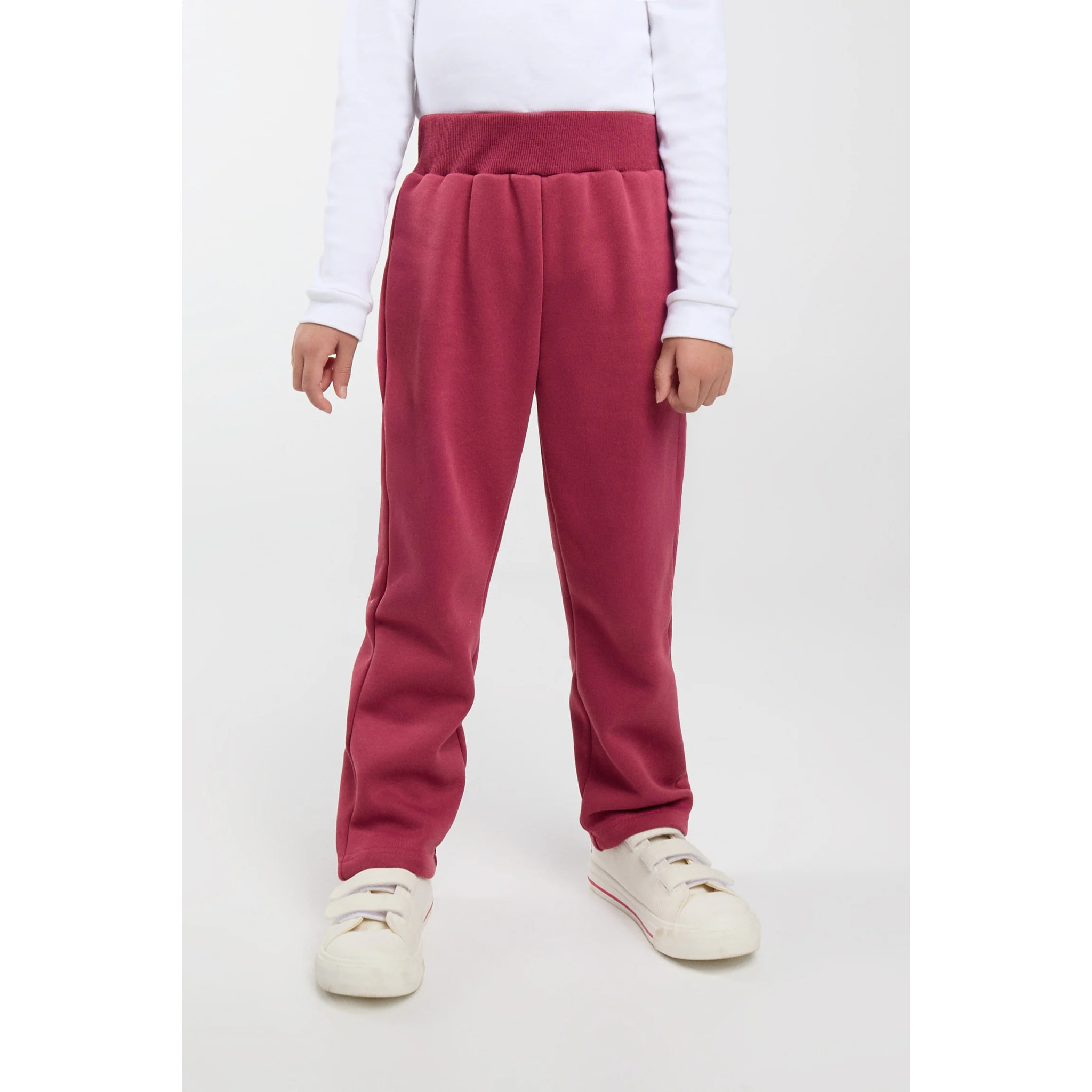 Chándal deportivo de niña afelpado chaqueta y pantalón recto rosa
