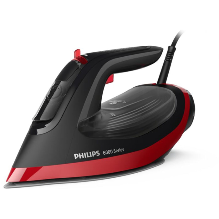 Fer à repasser PHILIPS DST6130/40 fer à vapeur Série 6000 Noir/Rouge, 2600W