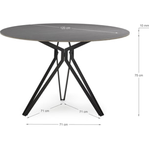 Table à manger ronde en céramique 4 pers. - CUMA
